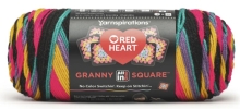 Red Heart Granny Squares - Black Rad Party